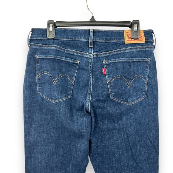 Levi's Women's Classic Straight Dark Wash Jeans Size 31 Stretch Denim Pants EUC - Picture 7 of 7